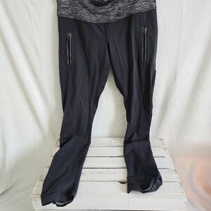 LULULEMON CROP PANT COAL GRAY WE ARE FROM SPACE WAIST YOGA RUNNING EUC SZ 8